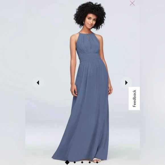 princess polly baby blue dress Davids Bridal Off-the-Shoulder Bridesmaid Dress Size: 0 “Ice Blue”